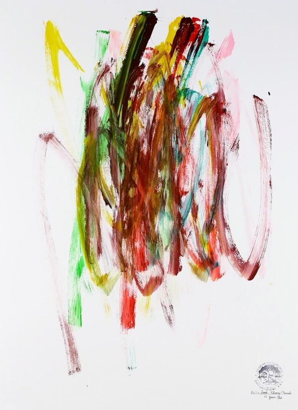 Alternate image for Brown and Multicolored Painting by an Elephant Artist The Artistry Jungle