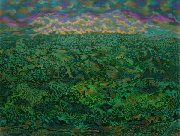 Alternate image for Green Impressionist Landscape Painting 2017 from Java Baturiti Beauty