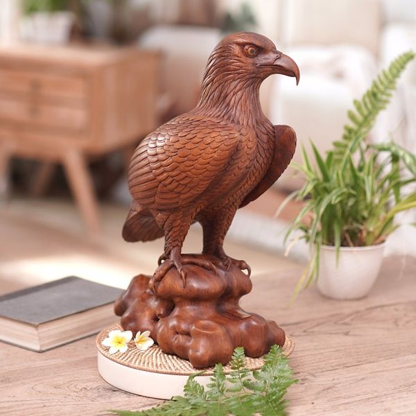 Alternate image for Wood Bird Sculpture Powerful Eagle