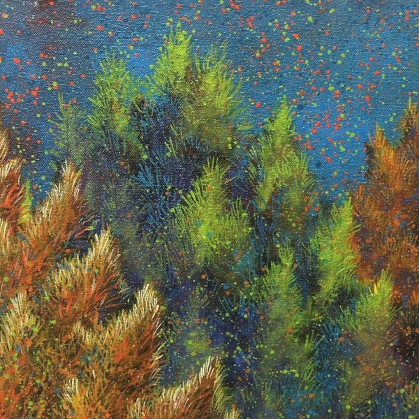 Alternate image for Acrylic Landscape Painting on Canvas Peace in Fir Forest