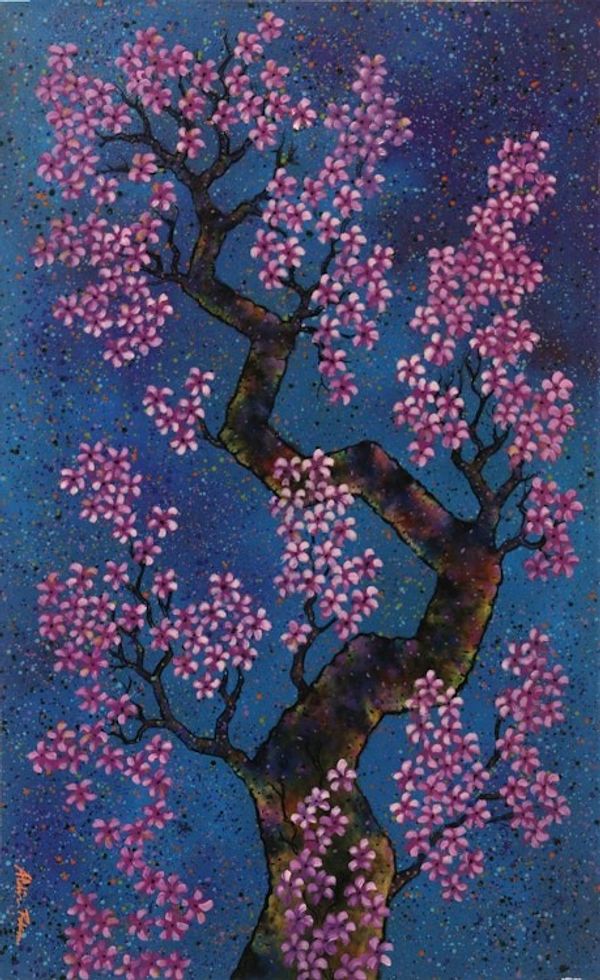 Alternate image for Acrylic Blossoming Tree Painting on Canvas Giving the Best