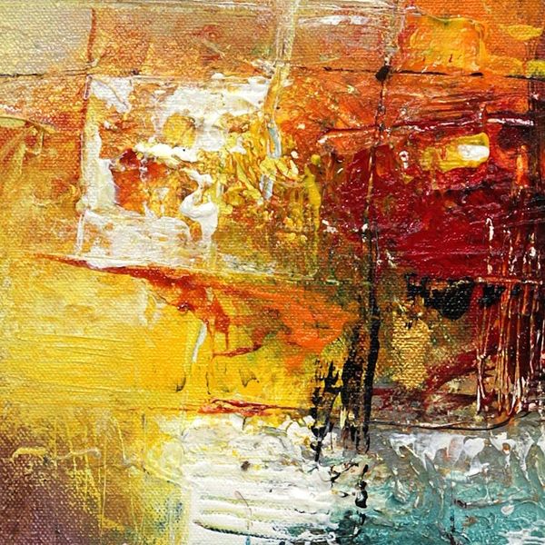 Alternate image for Signed Abstract Unstretched Painting with Modern Style Positive Vibration