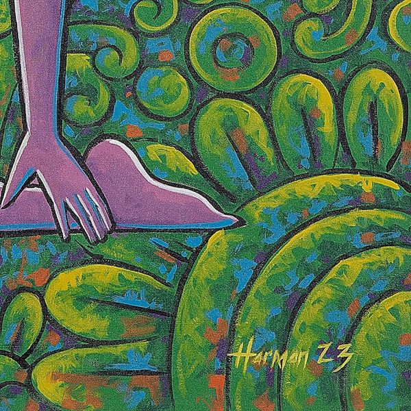 Alternate image for Signed Unstretched Floral Expressionist Acrylic Painting Equilibrium
