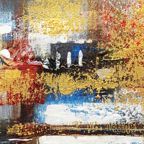 Alternate image for Signed Abstract Unstretched Painting with Warm Colors Great Glory