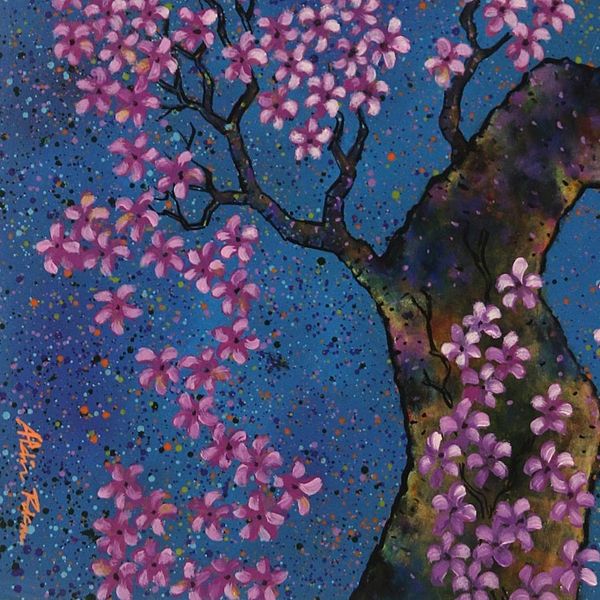Alternate image for Acrylic Blossoming Tree Painting on Canvas Giving the Best