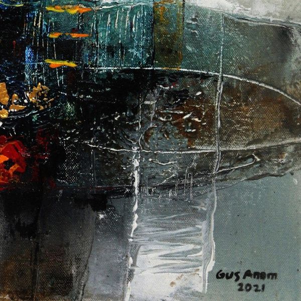 Alternate image for Signed Abstract Unstretched Painting with Modern Style Positive Vibration