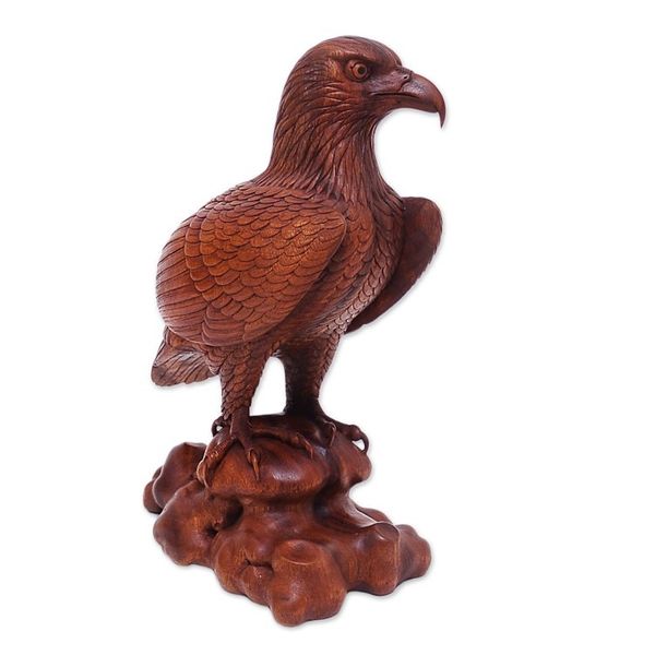 Alternate image for Wood Bird Sculpture Powerful Eagle