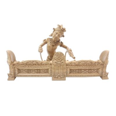 Alternate image for Hand-Carved Balinese Dance Sculpture Kebyar Terompong