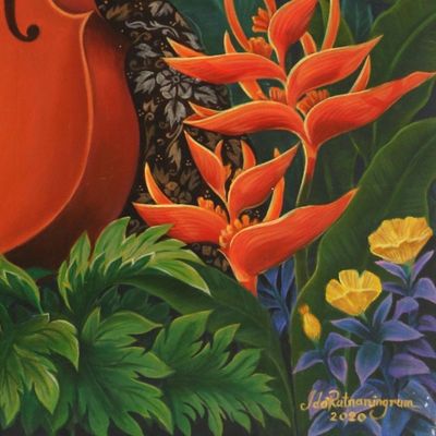 Alternate image for Acrylic Garden Painting on Canvas 2021 Beautiful Symphony