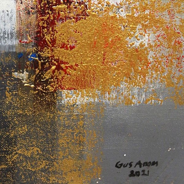 Alternate image for Signed Abstract Unstretched Painting with Warm Colors Great Glory