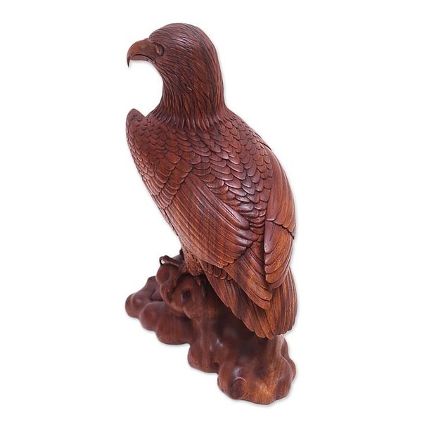 Alternate image for Wood Bird Sculpture Powerful Eagle