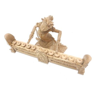 Alternate image for Hand-Carved Balinese Dance Sculpture Kebyar Terompong