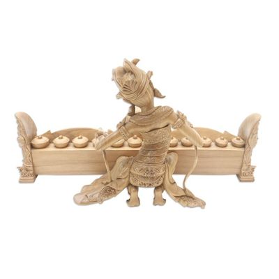 Alternate image for Hand-Carved Balinese Dance Sculpture Kebyar Terompong