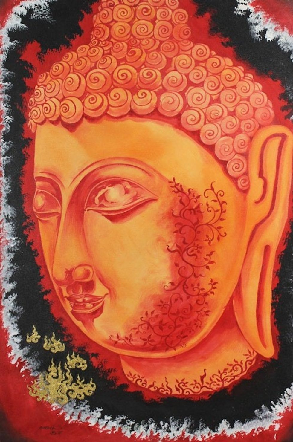 Original Buddha Oil on Canvas Painting 'Faith Powers'