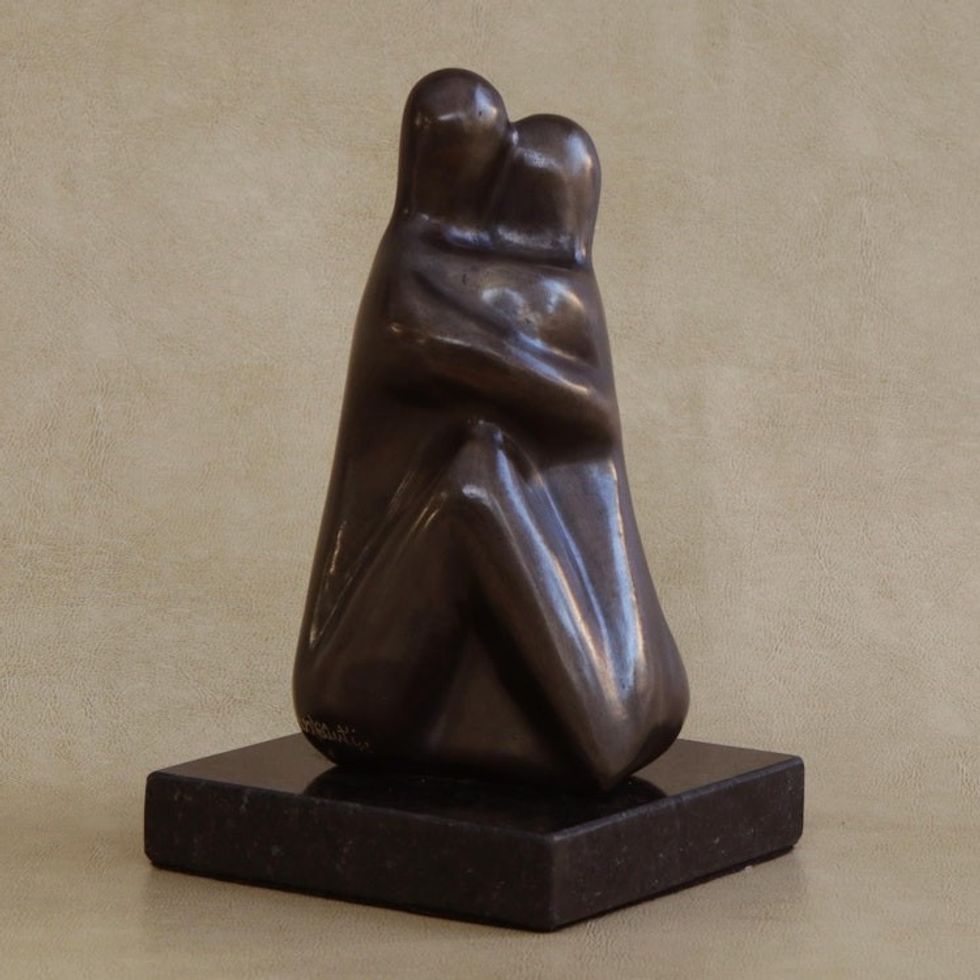 Romantic Bronze Fine Art Sculpture from Brazil 'Complicity'