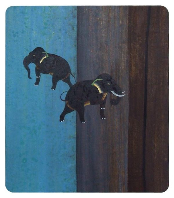 Alternate image for Original Thai Elephant Painting Emotion