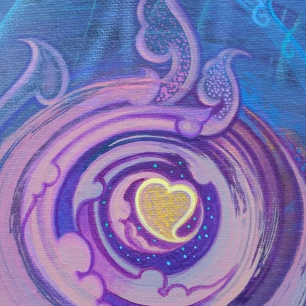 Alternate image for Signed Original Acrylic on Canvas Buddha Painting Intuition