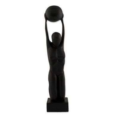 Alternate image for Signed Black Resin Sculpture of the Female Form Atlas