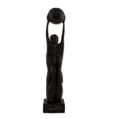 Alternate image for Signed Black Resin Sculpture of the Female Form Atlas