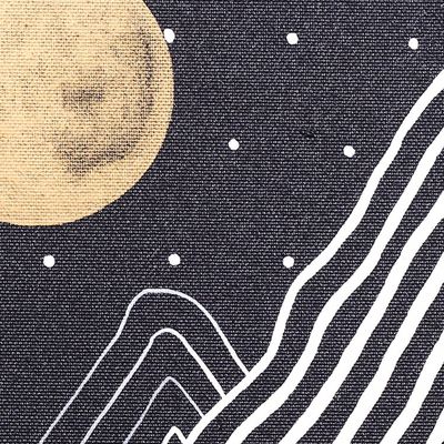 Alternate image for Midnight Mountain Landscape Painting from Thailand Night Mountain II