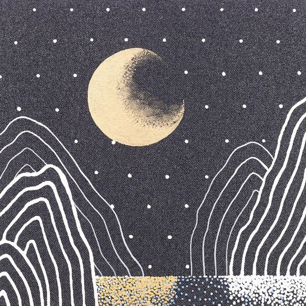 Alternate image for Midnight Mountain Landscape Painting from Thailand Night Mountain I