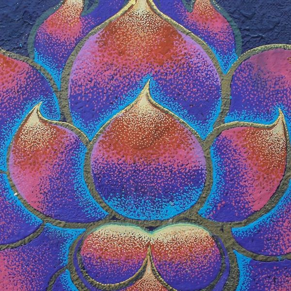 Alternate image for Expressionist Acrylic Painting of  Buddhist Lotus Blossom Enlightenment
