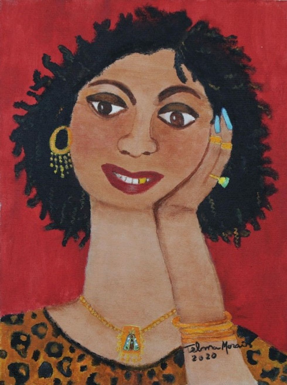 Witty Naif Portrait from Brazil 'Zeze, Wife of a Gold Miner'