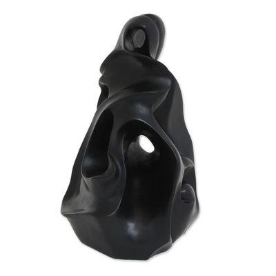 Alternate image for Abstract Fine Art Resin Sculpture in Black from Brazil Black Transformation