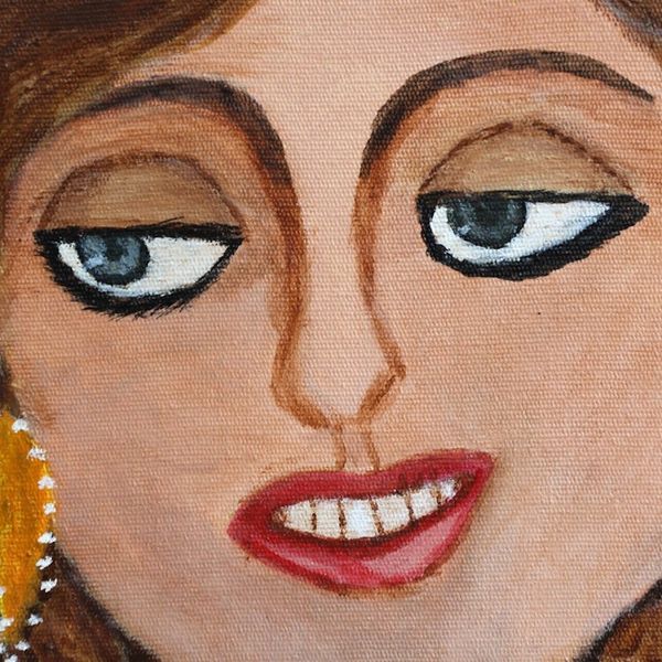 Alternate image for Colorful Brazilian Portrait of a Woman Painting Deri