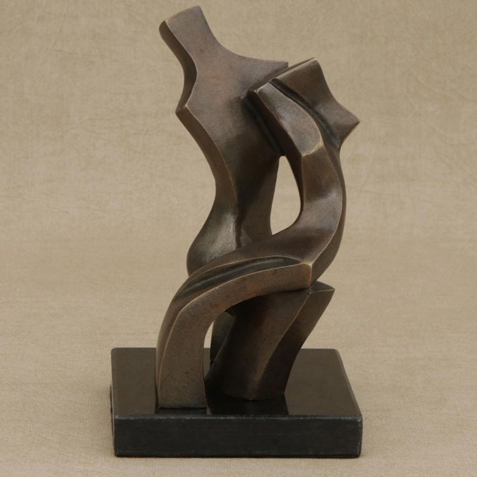 Signed Fine Art Abstract Sculpture from Brazil 'Comfort III'