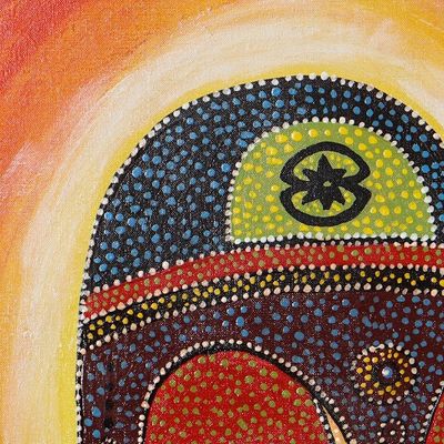 Alternate image for Acrylic Impressionist Style Painting of African Mask Other Peoples Misfortune