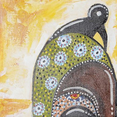Alternate image for Acrylic on Canvas African Mask Impressionist Painting Anumaa Mask