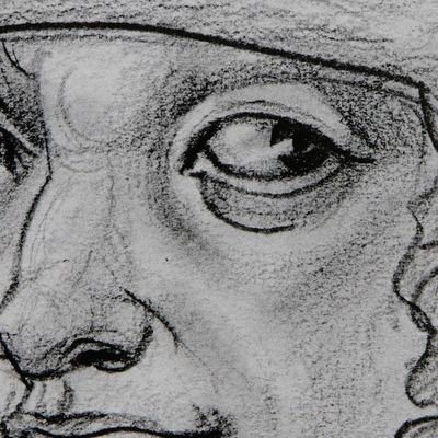 Alternate image for Stretched Impressionist Graphite Portrait of Renaissance Man Shepherd