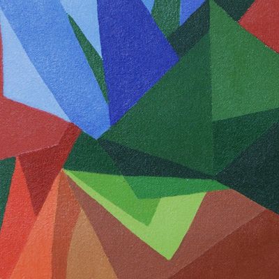 Alternate image for Signed Geometric Still Life Painting of Flowers 2019 Flowers IV