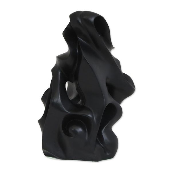 Alternate image for Abstract Fine Art Resin Sculpture in Black from Brazil Black Transformation