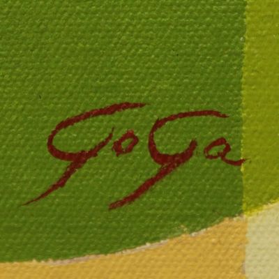 Alternate image for Signed Modern Painting of Yellow Flowers 2018 Flowers V