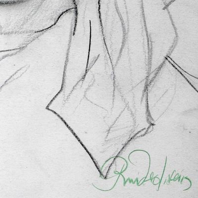 Alternate image for Stretched Impressionist Graphite Portrait of Renaissance Man Shepherd