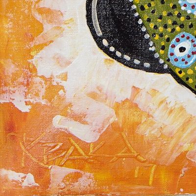 Alternate image for Acrylic on Canvas African Mask Impressionist Painting Anumaa Mask