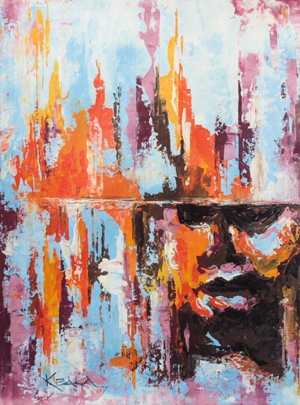 World Peace-Inspired Signed Abstract Painting from Ghana 'Forgiveness'