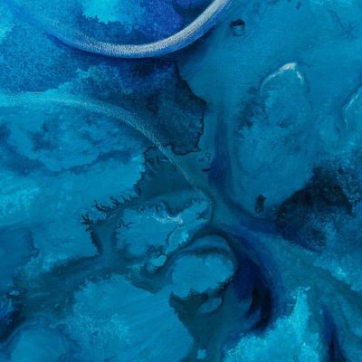 Alternate image for Modern Abstract Acrylic Painting in Blue Violet and White Winter Dreams