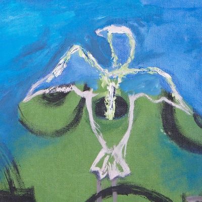 Alternate image for World Peace Project Original Acrylic Abstract Painting India Untitled-Inside Out