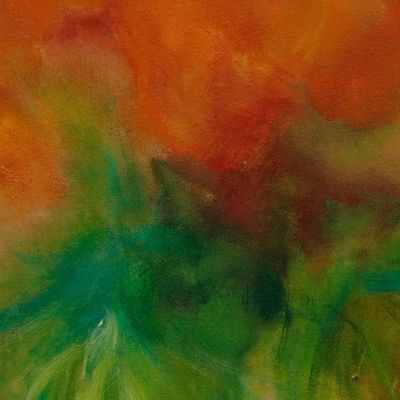 Alternate image for Impressionism Acrylic on Canvas Painting of Colorful Flowers Spring Dreams