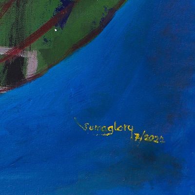 Alternate image for World Peace Project Original Acrylic Abstract Painting India Untitled-Inside Out