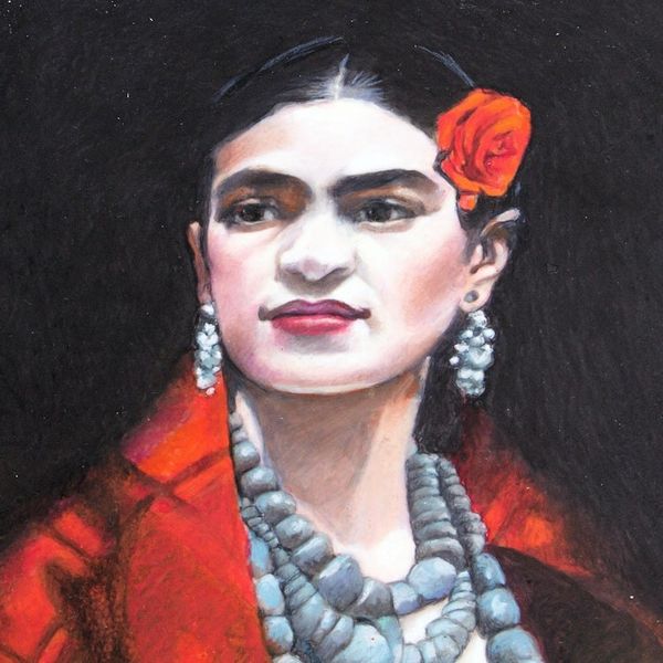 Alternate image for Signed and Mounted Portrait of Frida Kahlo from Mexico Calm Frida