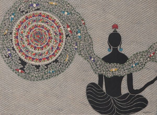 Alternate image for World Peace Project Buddhist Madhubani Style Painting India Nirvana-Buddha Peace