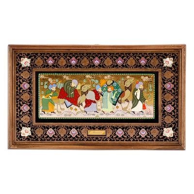 Alternate image for Uzbek Folk Painting in Lacquer Miniature Art Style Caravan I
