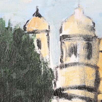 Alternate image for Expressionist Acrylic Painting of Traditional Street Udaipur III