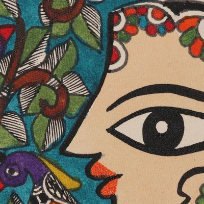 Alternate image for Madhubani Figurative Painting on Handmade Paper The Dancing Princess