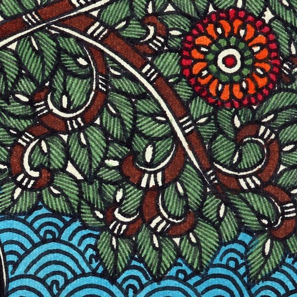 Alternate image for Madhubani Folk Painting on Handmade Paper Teachings of Buddha