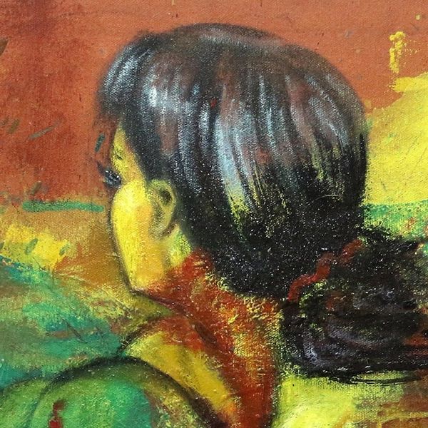 Alternate image for Expressionist Female Nude Painting from Bali Artist Waiting